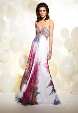 2012 Terani Prom Dresses P625.  Available in Aqua Multi, Ivory Multi