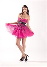 2012 Alyce Prom Dresses 4223.  Available in Canary/Black, Envy/Black, Hot Pink/Black, Ocean/Black, White/Black