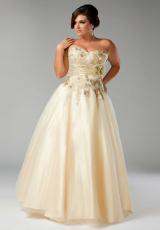 Fabulouss Plus Size 42531F.  Available in Ivory/Gold, Purple/Gold