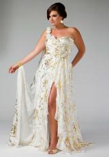 Fabulouss Plus Size 6321F.  Available in Ivory/Gold, Purple/Gold