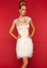 MacDuggal Cocktail 7206R.  Available in Black/Nude, Ivory/Nude