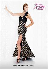 2012 Riva Prom Dresses R9468.  Available in Black Glitter, Purple Glitter