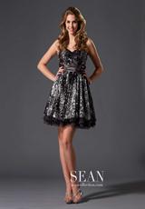 2012 Sean Prom Dresses 90068.  Available in Black/White