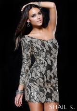 One Sleeve 2012 Shail K. Homecoming Dress KK3810