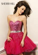 Sherri Hill Short 2787.  Available in Aqua/Pink, Black/Black/Gunmetal, Blue, Fuchsia, Navy/Gunmetal, Pink, Red, Silver, White