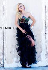 Sherri Hill 2921.  Available in Black/Multi, Green, Purple