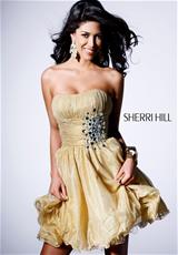 2012 Sherri Hill Prom Dresses 1307.  Available in Gold/Ivory