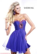 Sherri Hill Short 2944.  Available in Aqua/Light Green, Black, Candy Pink, Coral, Emerald, Fuchsia, Light Green, Neon Lime, Neon Orange, Neon Pink, Nude, Orange, Purple, Royal, Teal, Turquoise, White/Multi
