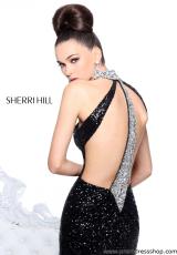 Sherri Hill 21129.  Available in Black/Silver, Hot Pink/Silver, Ivory/Silver, Lime/Silver, Orange/Silver, Turquoise/Silver