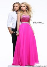 Sherri Hill 21039.  Available in Aqua, Fuchsia/Silver