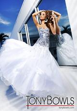 2012 Tony Bowls Evenings Prom Dresses TBE11240.  Available in Silver/Ivory