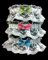 LacePromGarter.  Available in Black, Brown, Coral, Emerald Green, Fuschia, Gold, Ivory, Light Blue, Light Pink, Lilac, Lime, Navy Blue, Orange, Pastel Green, Purple, Red, Royal Blue, Silver, Turquoise, White, Wine, Yellow