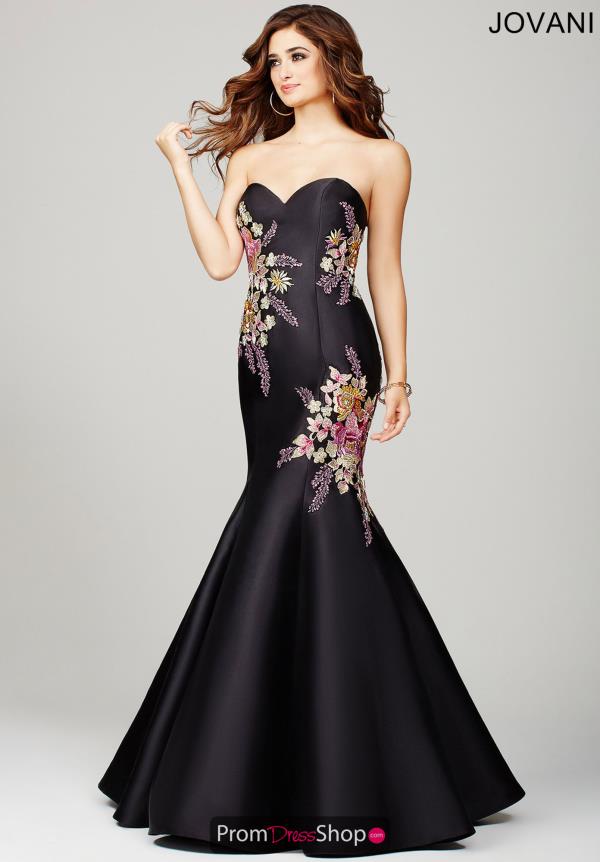 jovani black dress with flowers