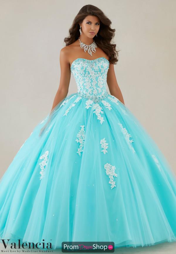 cyan quinceanera dresses