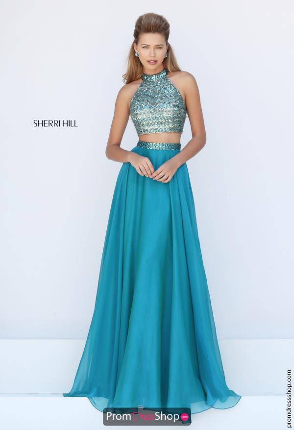 sherri hill teal prom dress