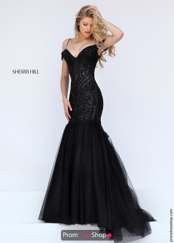 sherri hill black prom dress