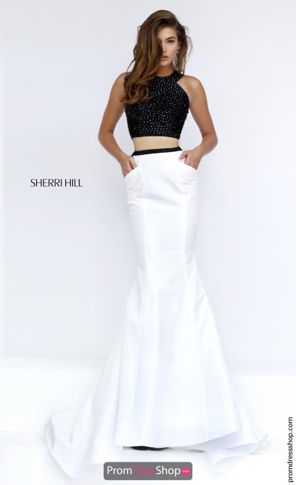 sherri hill black and white