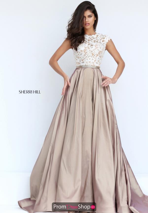 sherri hill champagne dress