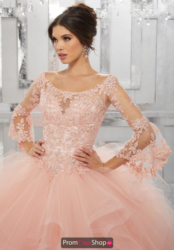 Vizcaya Quinceanera Long Sleeved Lace Dress 89153