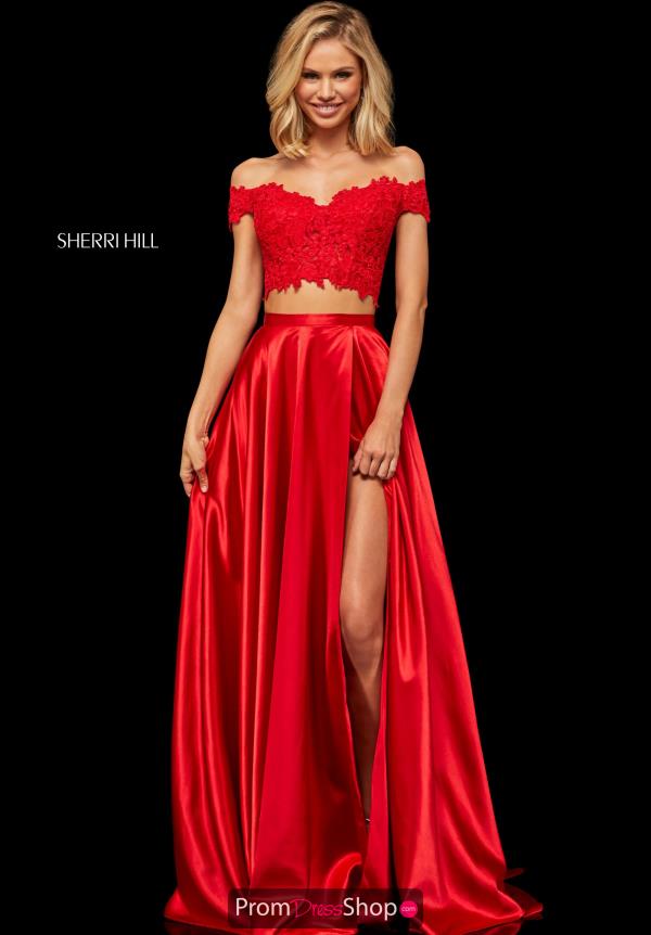 Sherri hill two piece prom best sale dress red