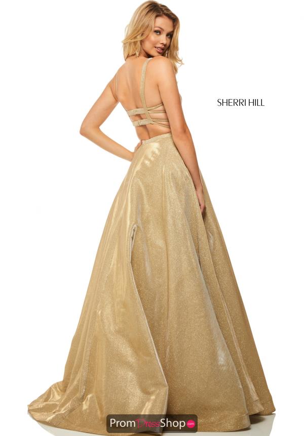 sherri hill gold ball gown