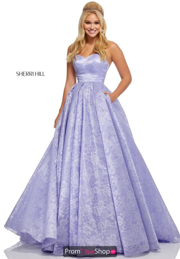 sherri hill purple floral dress