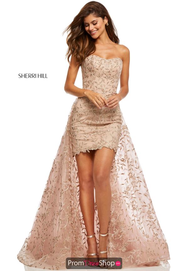 high low rose gold dress