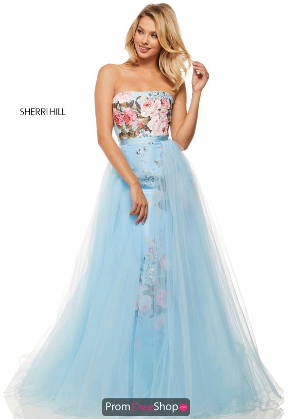 sherri hill blue floral dress