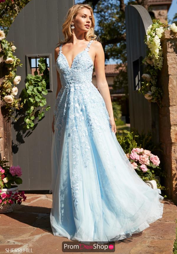 sherri hill blue ball gown