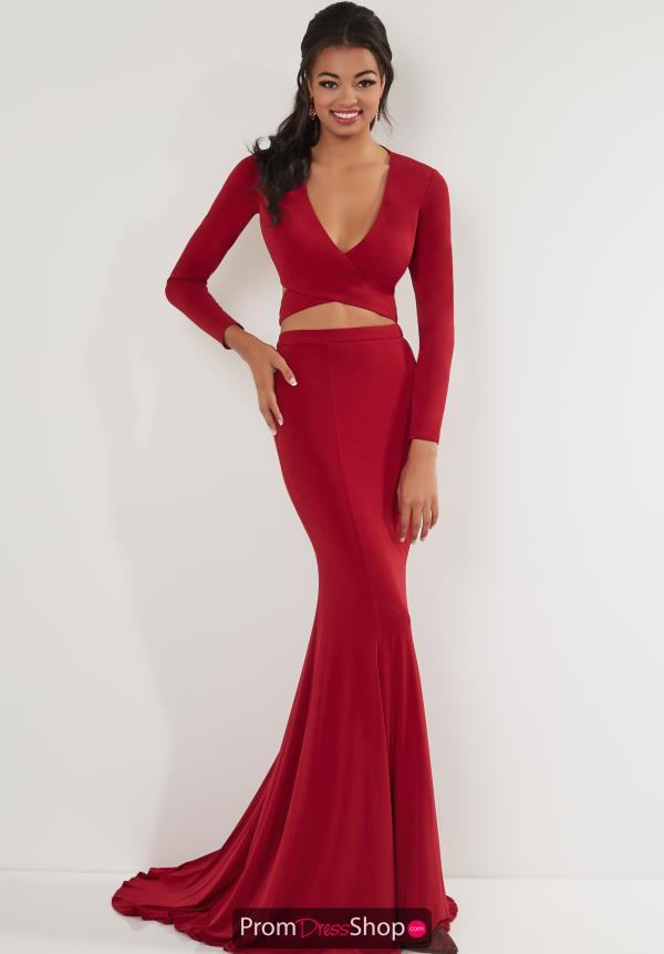 long sleeve fitted gown