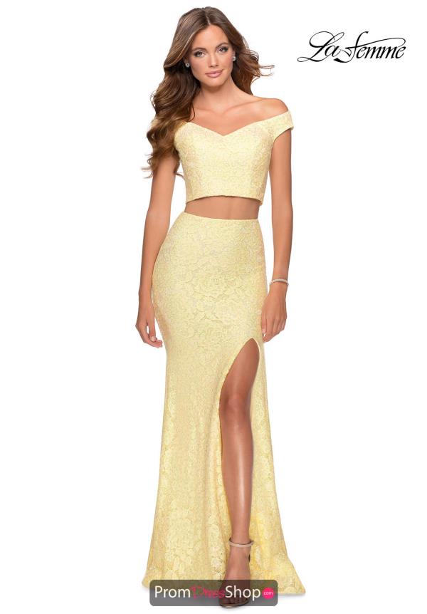 La Femme Long Two Piece Dress 28565