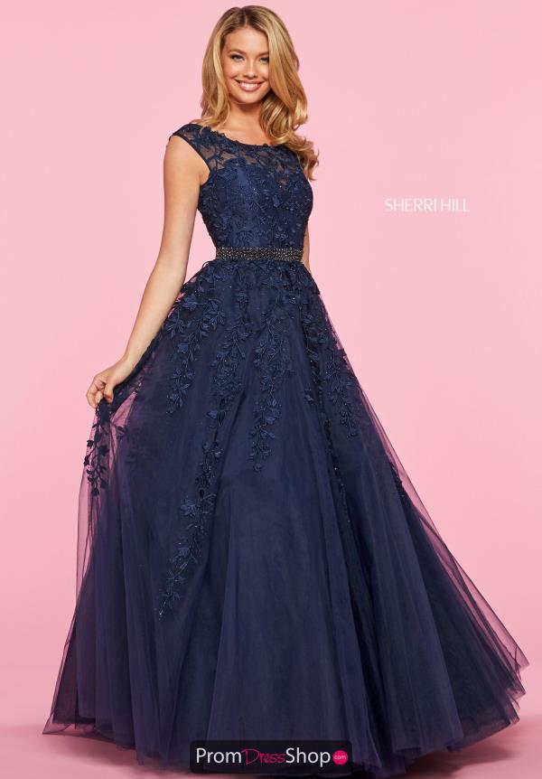 Sherri Hill Beaded Lace Dress 53356