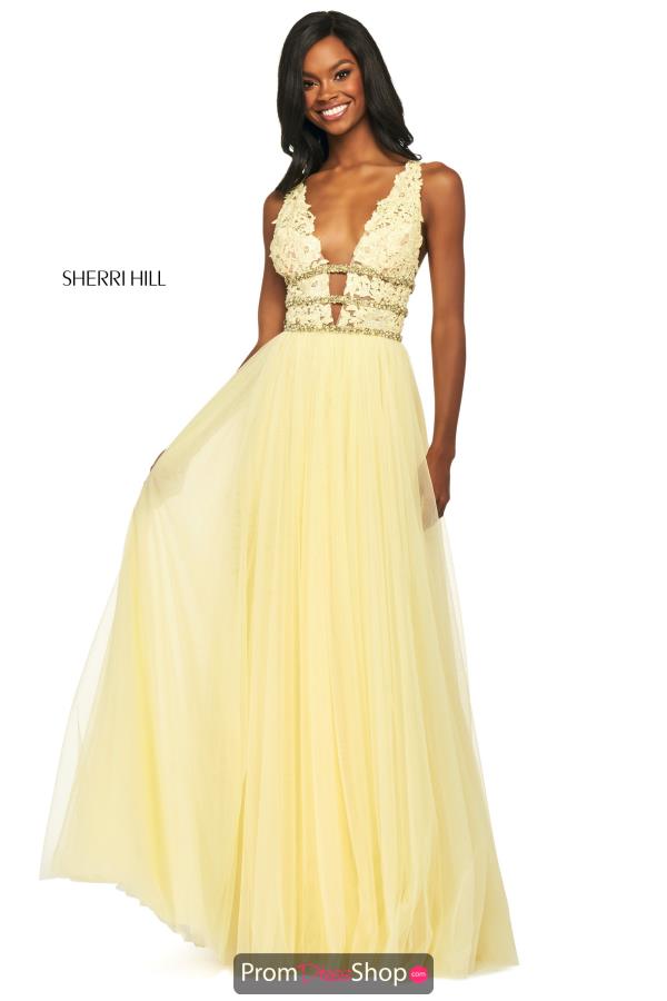 Sherri Hill Applique A Line Dress 53806