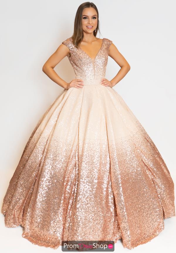 Panoply Ombre Sequin A-Line Gown 14961