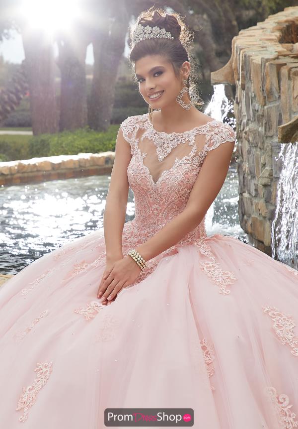 Vizcaya Quinceanera Cap Sleeved Lace Gown 60092