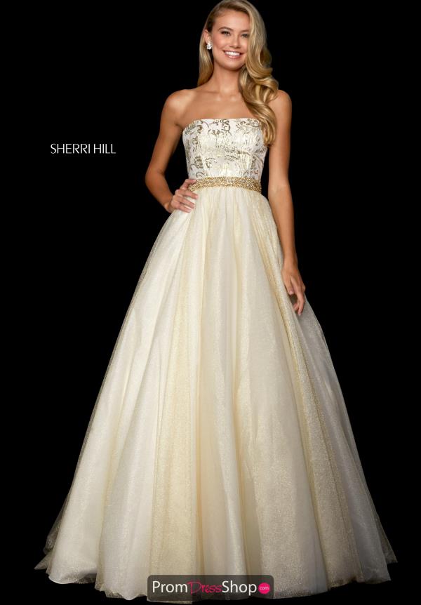 sherri hill gold ball gown