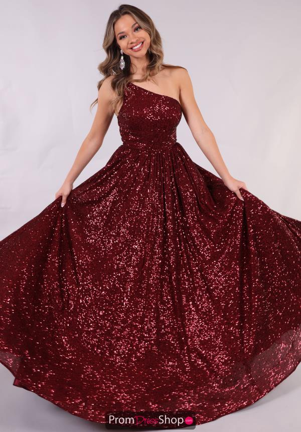 Sequins A Line Single Shoulder Dress 54847