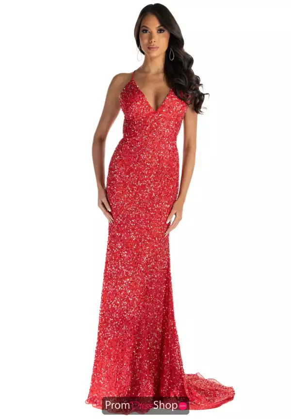 Fitted Sequined Open Back Dress 7378