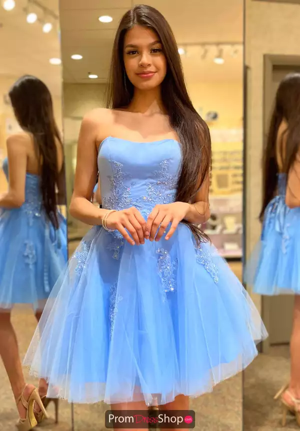 Satin A-Line Strapless Dress 9575