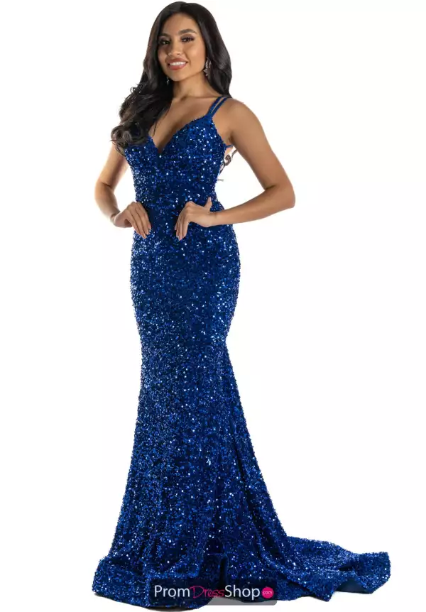 Fully Beaded Fitted Long Dress 55135