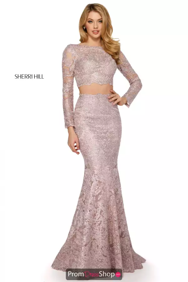 Sherri Hill Long Lace Dress 53247