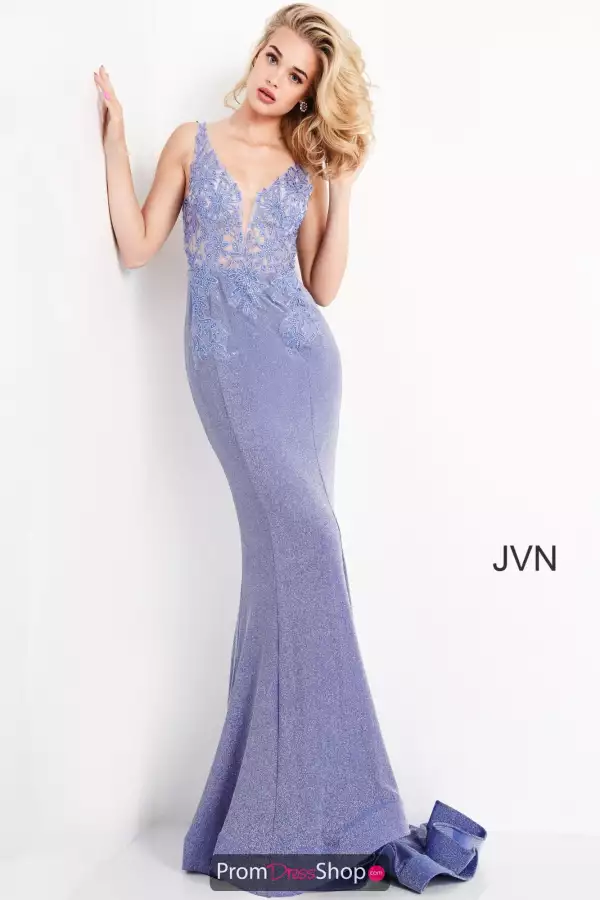 Long Applique Fitted Dress JVN06506