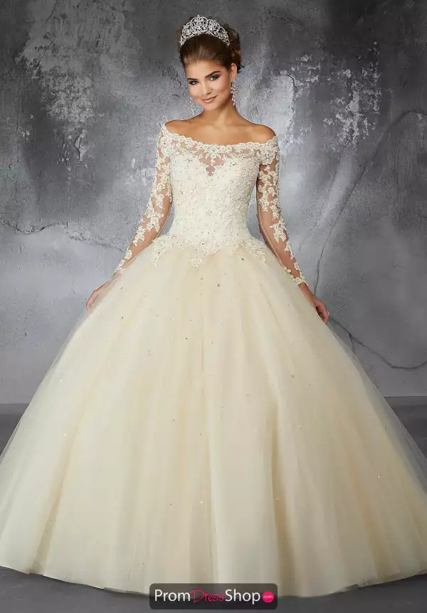 Long Sleeves Off The Shoulder Quinceanera 60052