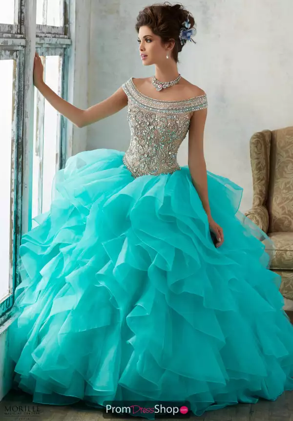 Long Organza Ruffles Quinceanera 89138