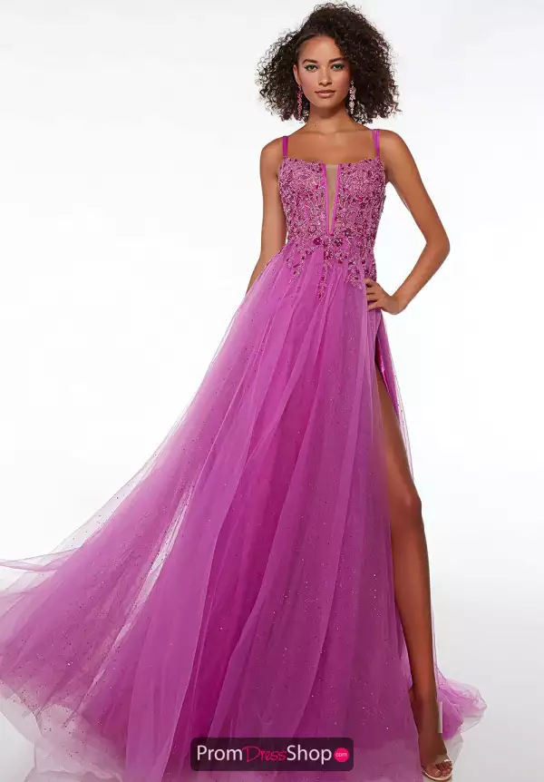 A-Line Long Glitter Tulle Dress 61513