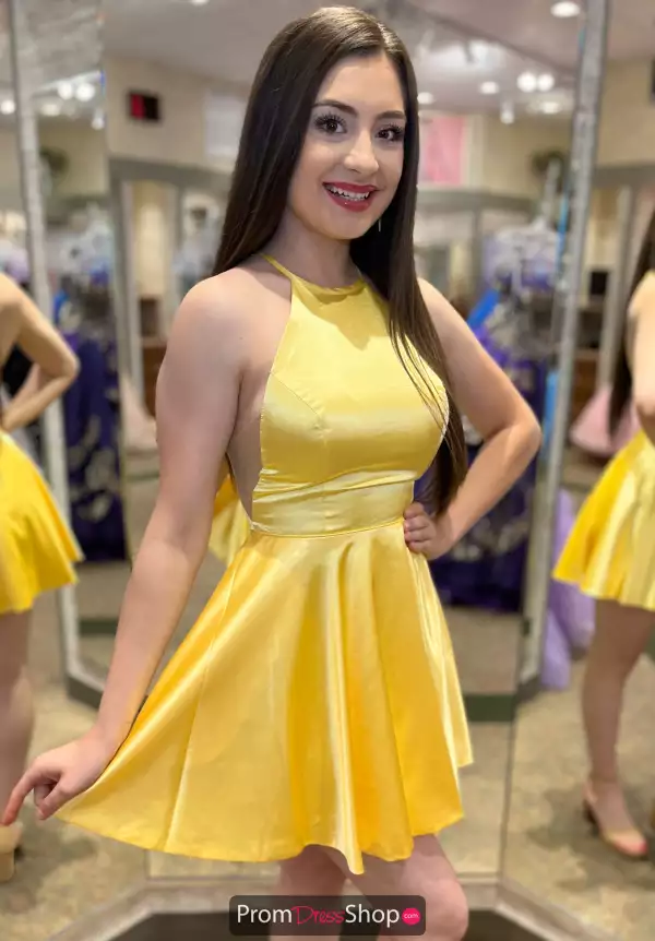 Yellow sherri hill short hot sale dress