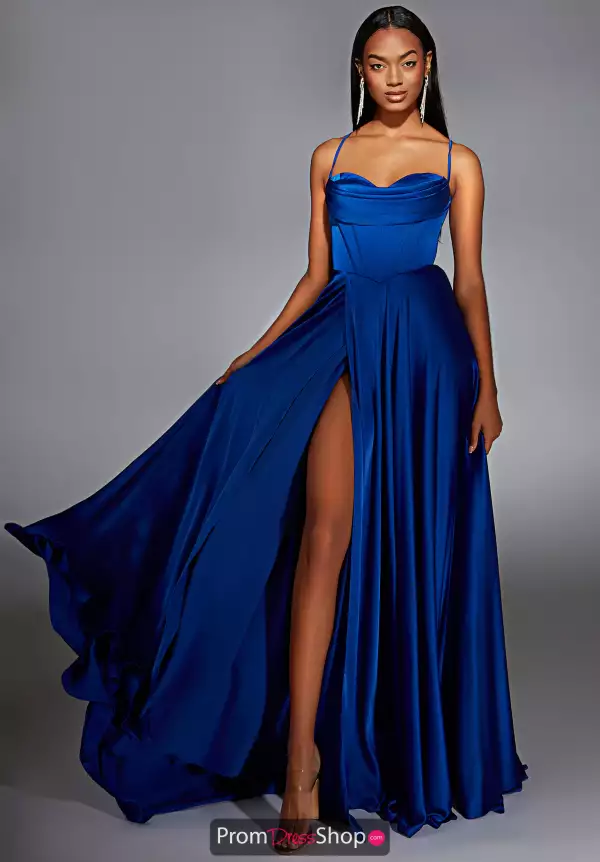 A Line Long Satin Dress 61883