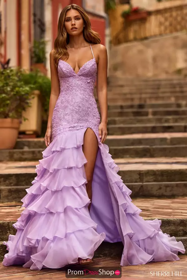 Beaded V-Neck Chiffon Dress 57025