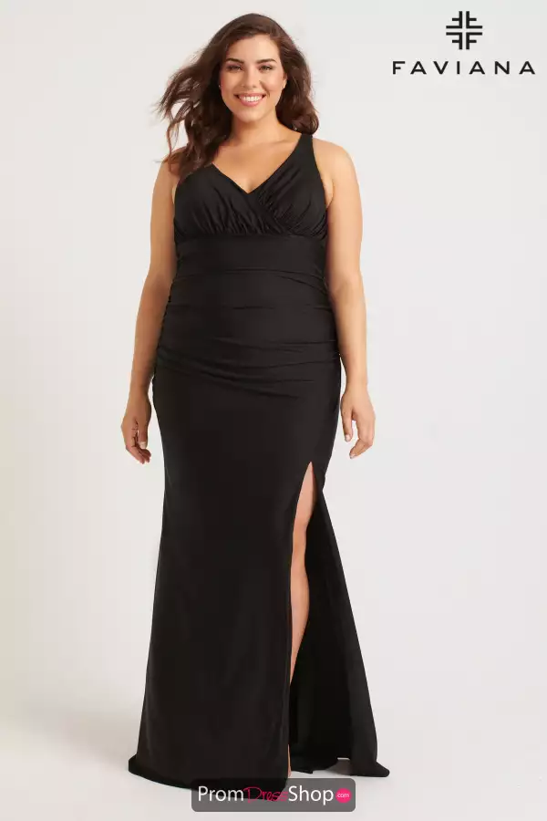 Fitted V-Neck Dress 9584