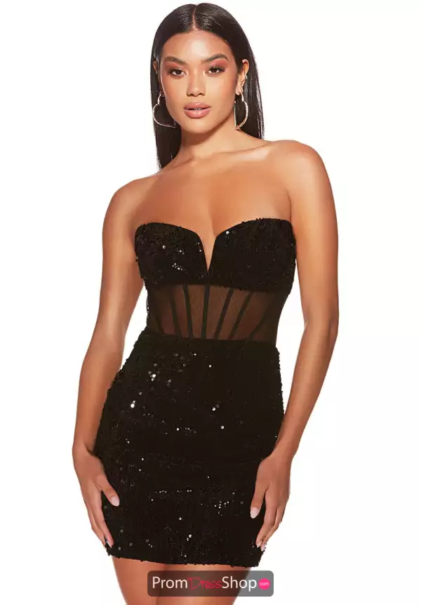 Corset Sequins Short Dress 4934